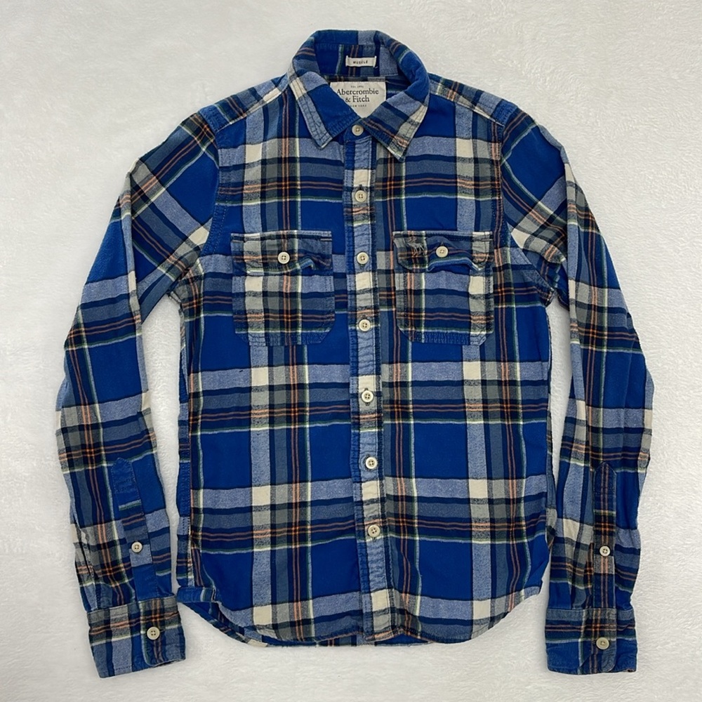 Abercrombie & Fitch‎ Muscle Fit Long Sleeve Plaid Button Shirt sz Small